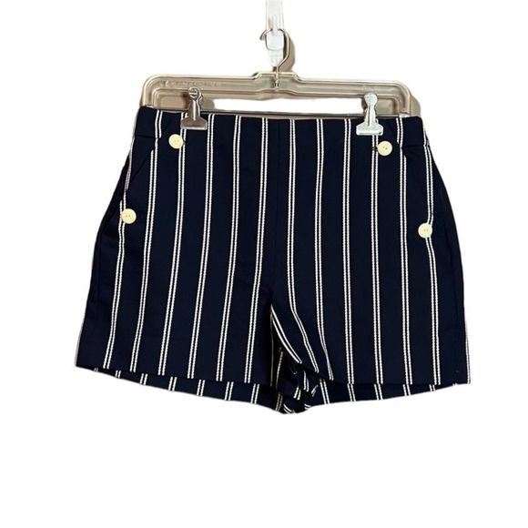 J. Crew Navy and White Striped Women Shorts - Picture 1 of 10